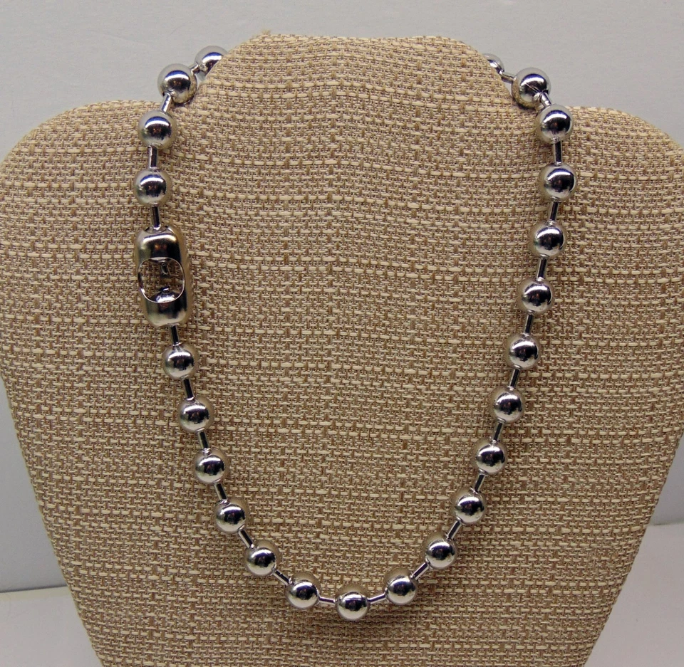 Gargantilla collar cadena bola acero inoxidable grande de 10 mm ~ motociclista gótico grunge urbano Foto 2 de 4