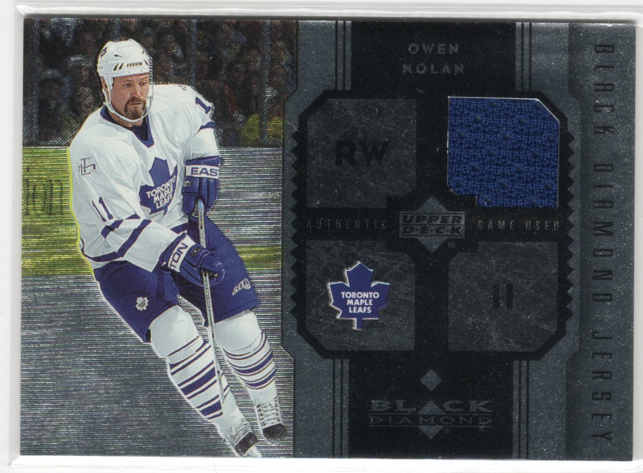 2005-06 Upper Deck Black Diamond Owen Nolan Jersey Card