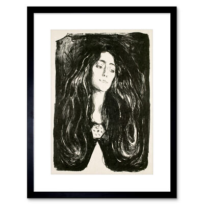 Painting Woman Painting Edvard Munch The Brooch Framed Art Print 12x16 Inch