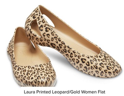 crocs leopard gold