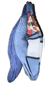 Super Mario Bros 3 Crew Socks 2 Pair Men 6.5-12 Blue Gray Red w Raccoon NES 8Bit