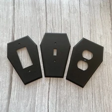 Coffin Light Switch Outlet Cover Wall Plate, Gothic Duplex Toggle Rocker Decora