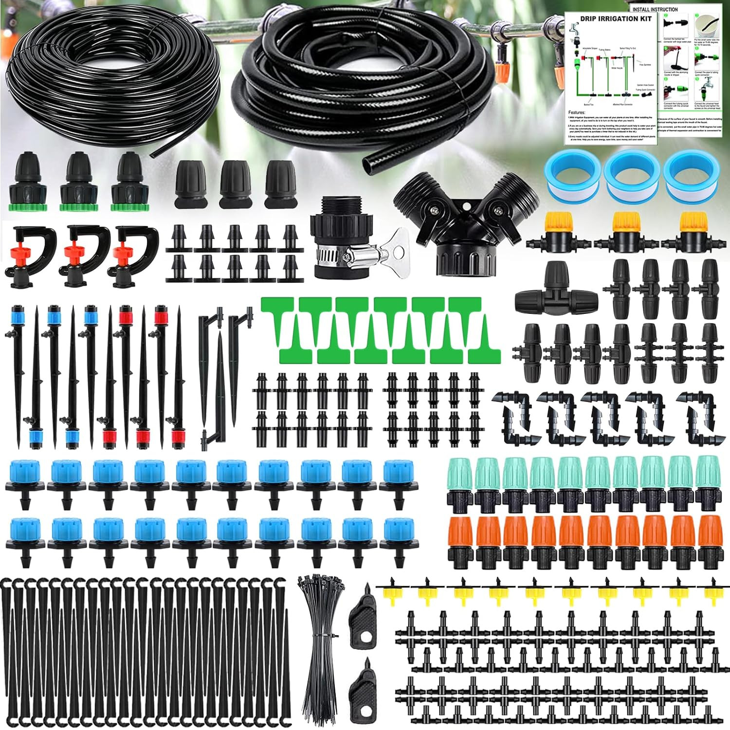 Kit Irrigazione a Goccia Professionale 200+ Pezzi - Risparmio Idrico