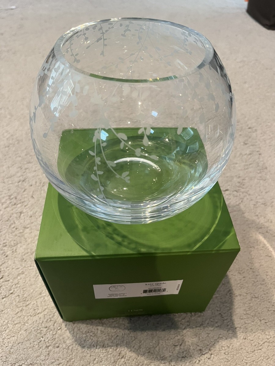 エレガント　クリスタル　ローズボール Kate Spade Gardner Street Rose Bowl 7” Non Lead Crystal Retired