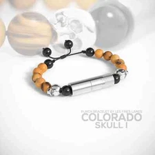 LES FINES LAMES LE PETIT CIGAR PUNCHER BRACELET BEEDS COLORADO SKULL I 1 PUNCH