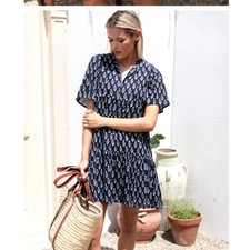 Emerson Fry India Collection Isla Dress 2 Marguerite Blue Organic size M/L