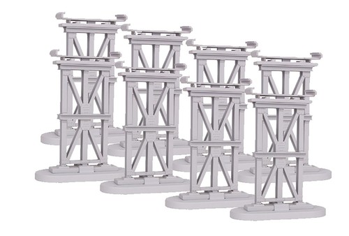 MTH 40-1137 JUEGO DE CABALLETE DE METRO ELEVADO 8 PIEZAS PARA MTH REALTRAX o TUBULAR NUEVO | Zustand: New