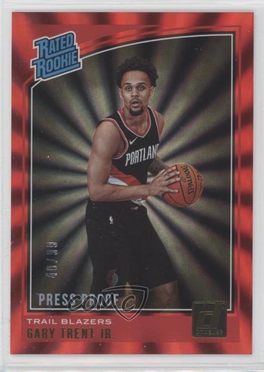 2018 Panini Donruss Press Proof Red Laser 40/99 Gary Trent Jr #199 Rookie RC 8d4