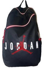 Jordan Jumpman Large Backpack Black Red White Padded Outer Pockets Kids