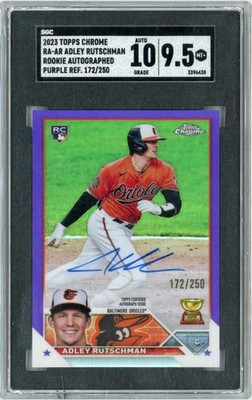 2023 Topps Chrome Adley Rutschman Auto Rookie Purple Refractor /250 SGC 9.5 RC