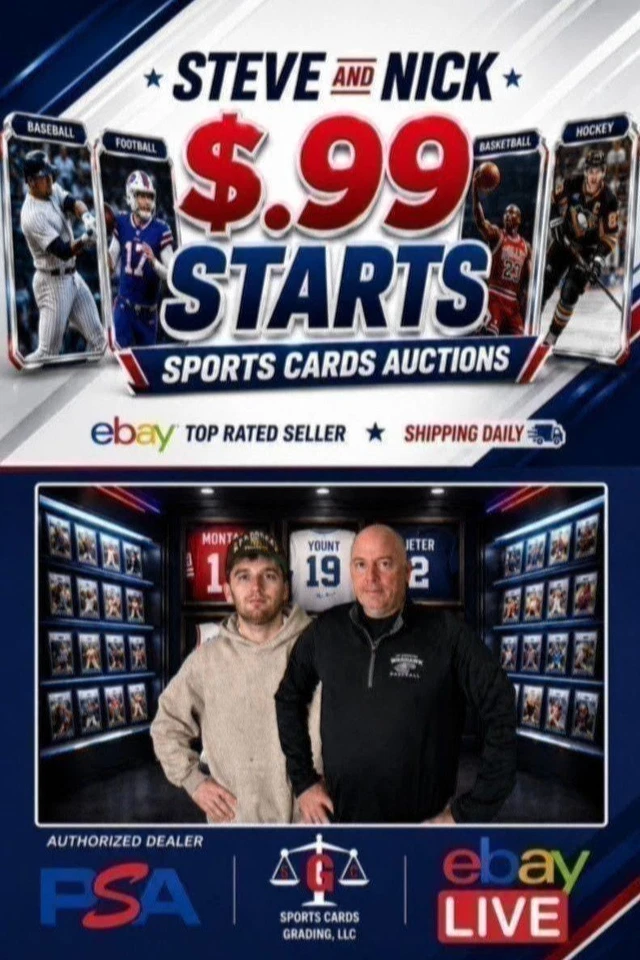 Steve and Nick start .99 Auctions for Singles, Lots, PSA Slabs, Packs, etc.