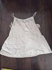 Vintage Victorias Secret SILK Slip Dress M coquette boudoir ivory cream Y2K