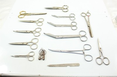Vintage Collection Of 14 Scissors Some Medical Includes Klein, Rex, Kleenkut +