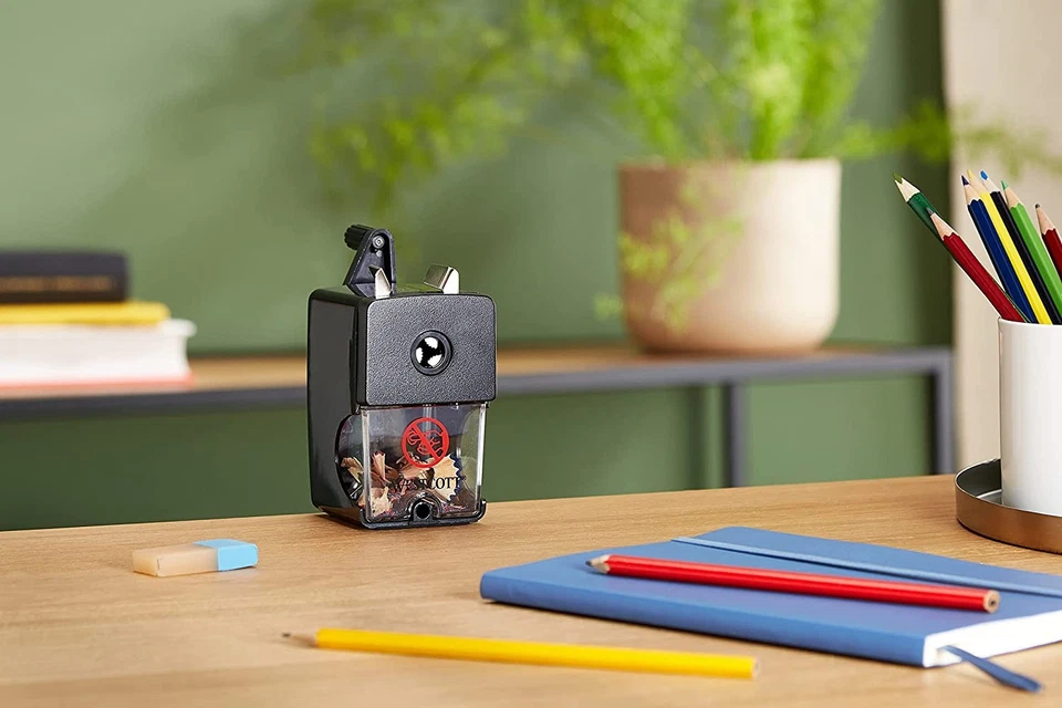 Westcott Spitzmaschine mit Kurbel, Anspitzer Stifte 7-12mm, Spitzer mit Dose - Bild 4 von 4