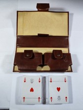 Cofanetto In Cuoio Con Carte Da Ramino Dal Negro San Siro In Triplex , Nuove!!