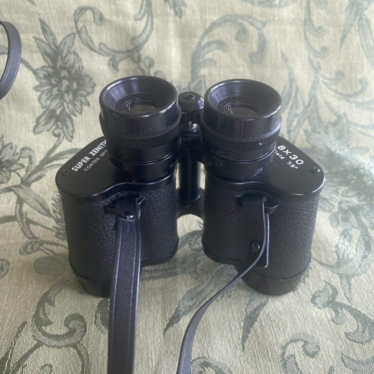 Vintage Super Zenith 8 X 30 Binoculars Field 7.5* Black Carry Case