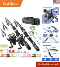 Adventure-Ready Kids Fishing Combo: 1.7M Telescopic Rods, Reels & Bag Included