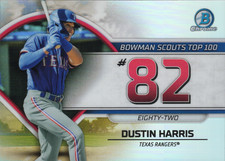 2023 Topps Bowman Dustin Harris #BTP-82 Texas Rangers Bowman Scouts’ Top 100