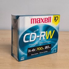 Maxell CD-RW Discs 700MB/80min 4x Sealed 10/Pack