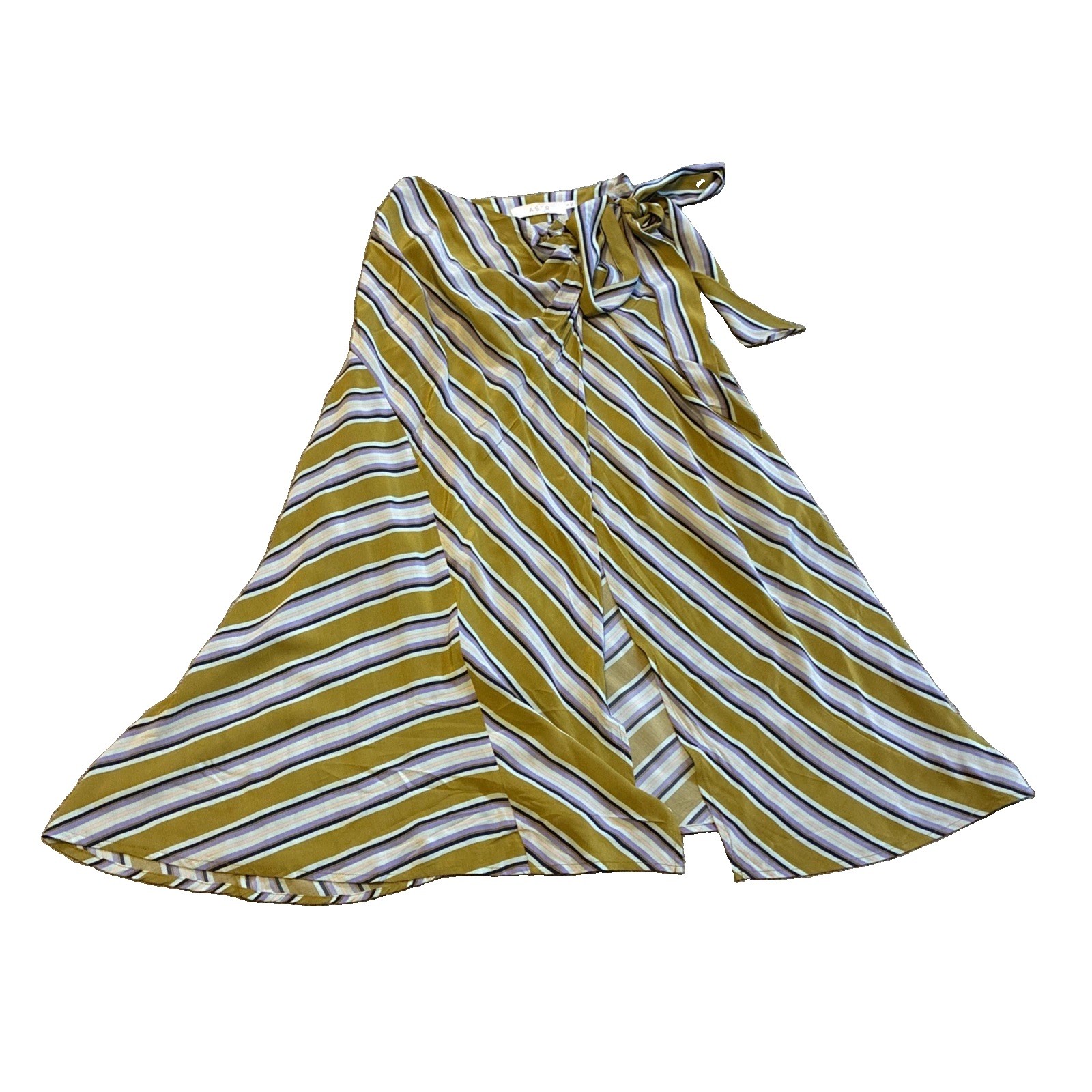Astr The Label Womens Teagan Striped Midi Skirt Moss Stripe Multicolor Sz Small
