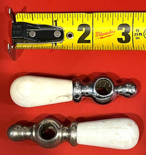 Porcelain Hot Water Faucet Lever Handles 2 - Some Cracking Wear BOTH HOT