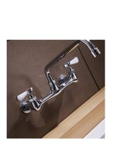 BWE 2-Handle Wall Mount Kitchen Faucet With 8 Inch Swivel Spout Polished Chrome
