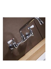 BWE 2-Handle Wall Mount Kitchen Faucet With 8 Inch Swivel Spout Polished Chrome