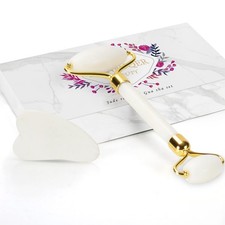 Gua Sha Facial Massage Tool Jade Roller Set for Puffiness and Wrinkles