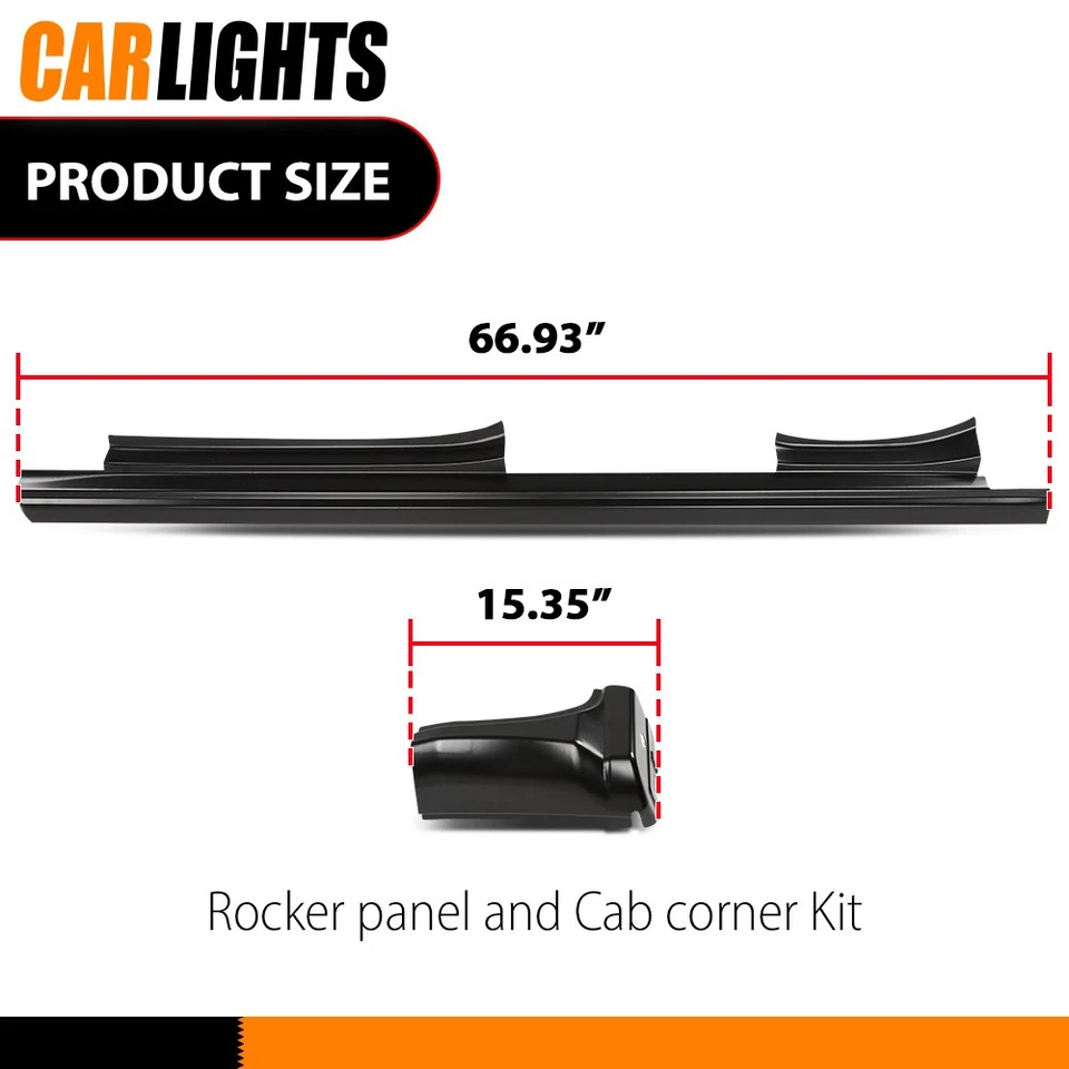 Fits 2014-2018 Chevy Silverado GMC Sierra Double Cab Rocker Panels & Cab Corners Foto 3 de 4
