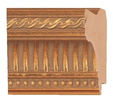 Picture Frame Moulding Wood 18Ft Bundle - Ornate Gold Finish - 2" Width - 3/8"
