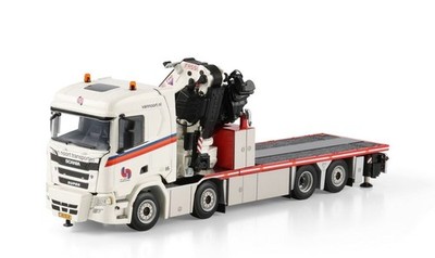 WSI 1:50 Van Noort Transporten Scania R Normal CR20N Fassi 1100 +  Truck Diecast