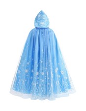 Girls Elsa Cape Hooded Cloak Kids Play Cape Dress up Costume 7-10 Y... Fast Ship