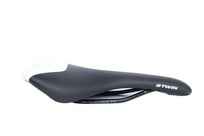 BTWIN Cr-Mo Rails Bike Seat MTB Road ebike Cycling Saddle Black White 275mm