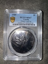 1989 PCGSMS 67 Canada Mapleleaf AG