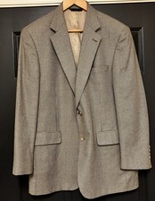 Brooks Brothers Blazer Mens 41 R Tan Check Wool Silk Blend Sport Coat Jacket