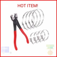 9Pcs Hose Clamp Pliers with CV Boot Clamp Kit, Small and Large Stainless Steel U