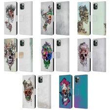 OFFICIAL RIZA PEKER SKULLS 5 LEATHER BOOK WALLET CASE FOR APPLE iPHONE PHONES
