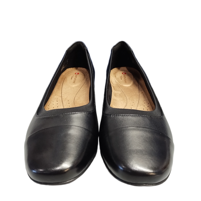 Clarks Unstructured Darcey Cap Ballet Flats Womens US 10M Black Leather  Slip On | eBay