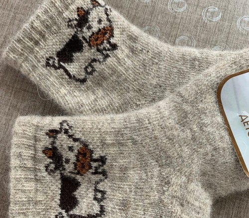 Made in Mongolia 100% Sheep Wool Children Kids Socks Age 3-4 Natural Thermal NEW - Picture 2 of 4