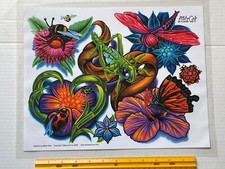 Vintage Art Tattoo Flash Sheet Mike Cole Studio MC4 Dragonfly Insects /T295
