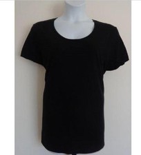 New Just My Size 1X  Scoop Neck Cotton Jersey Women's Tee Shirt Black 