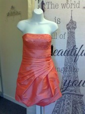 New Forever Unique Theresa Coral Orange Prom Dress 10 Clearance Sale 