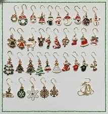 Handcrafted Miniature Enamel Christmas Ornaments 1 Gold w Swarovski Rhinestones