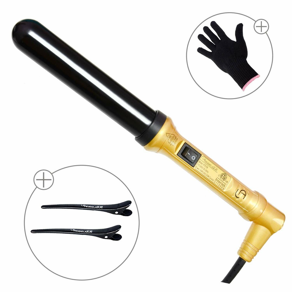 Curling Iron - Le Angelique 1 1/4 inc 32mm Wand -Gold | eBay