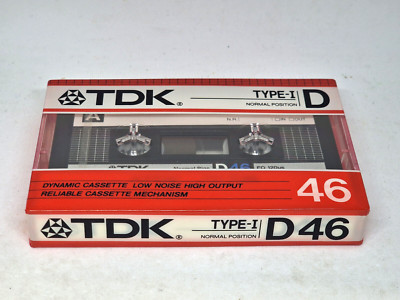 TDK D 46    Blank Audio Cassette Tape (Sealed) NOS! New!