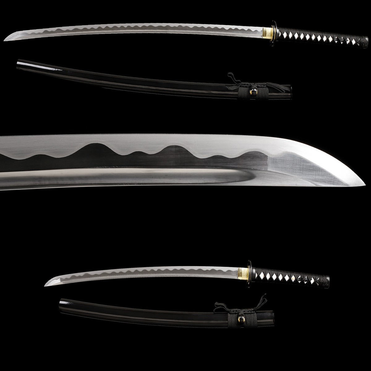 40''Katana+30''Wakizashi Musashi 1095 Steel Japanese Samurai