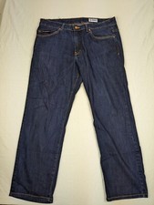 Aviator Men's 38x27 Stretch Straight Leg Cotton Medium Wash Denim Blue Jeans