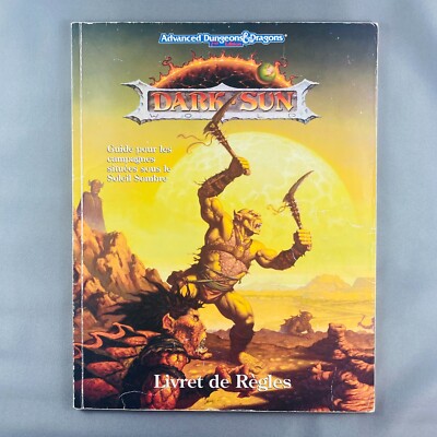 AD&D 2nd Edition Dark Sun Livret de Regles RPG Book TSR PB VG