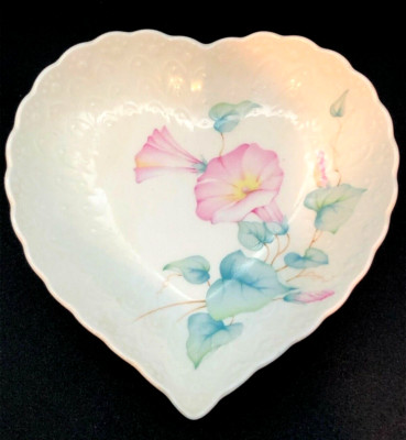 Morning Glory Trinket Dish. Mikasa Japan. ''For a Special Someone.''  6 1/4''
