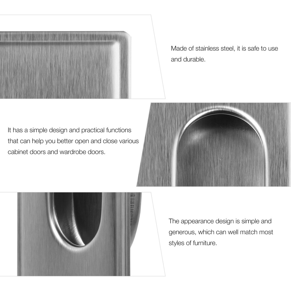 6pcs Recessed Door Pulls Flush Drawer Pulls Door Handle eBay